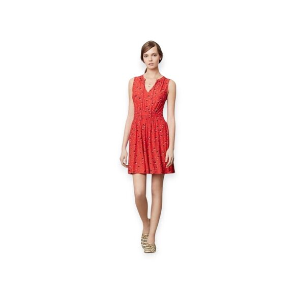 Anthropologie Leifnotes sleeveless red Skipper Ships and Anchors dress size XS - Picture 11 of 11